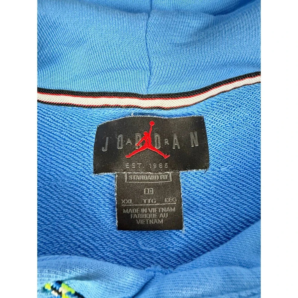 Jordan Hoodie Mens 2XL Blue White Colorblock Sport DNA CV2743-412 Pullover